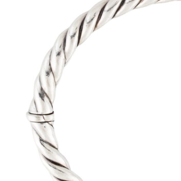 DAVID YURMAN DIAMOND STERLING SILVER 925 HINGED STAX CABLE BRACELET - Picture 7 of 8